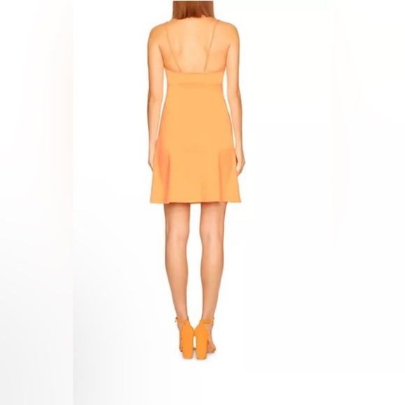 NWT SUSANA MONACO V-Neck A-Line Mini Dress in Electric Orange Neon Size M - Picture 2 of 7